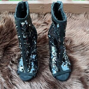 Thalia Sodi “Rese 2” Sequin Booties